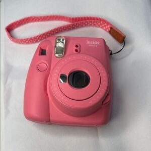 Instax Mini 9 in Bright Pink with Strap